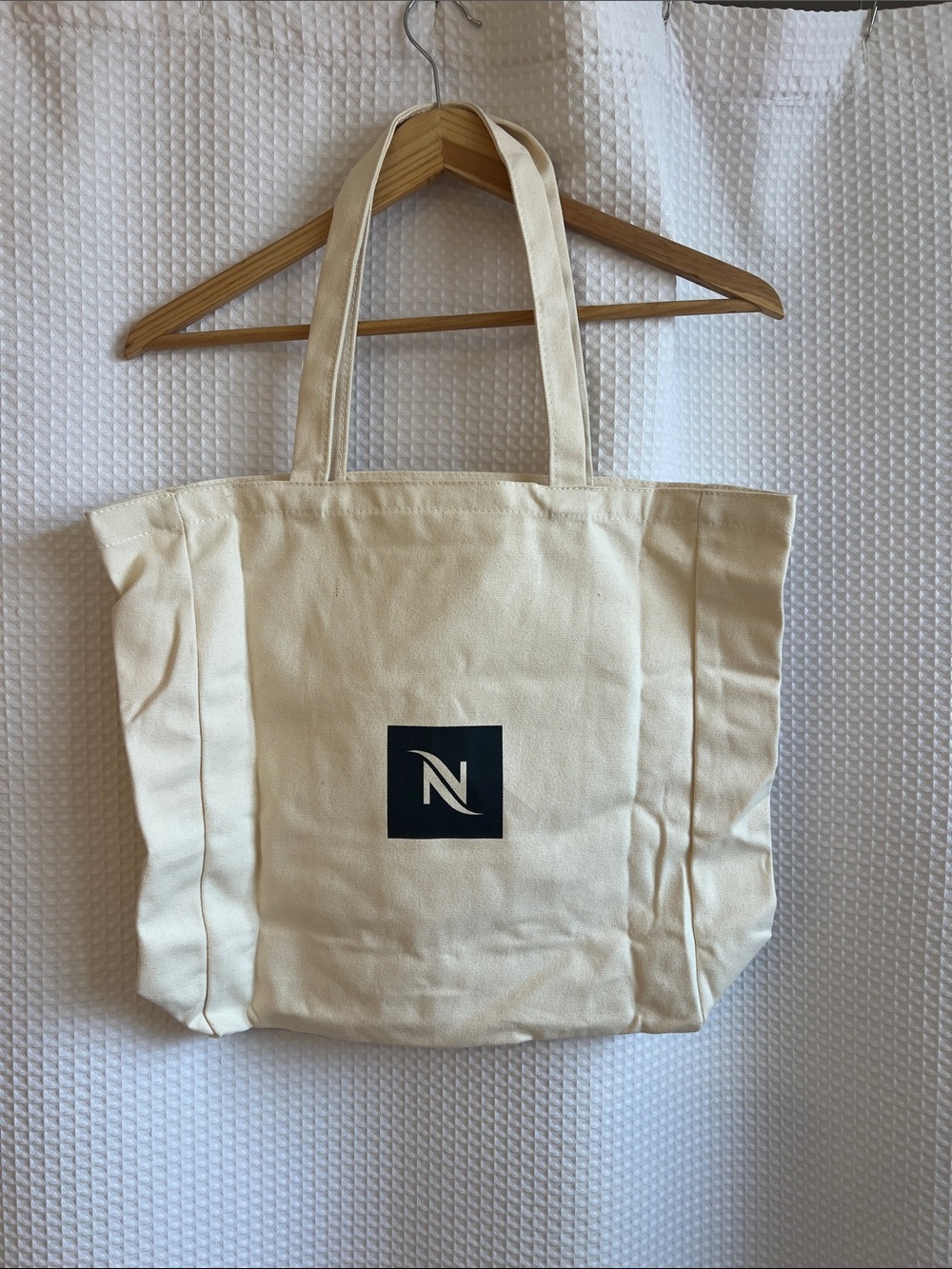 Nespresso Cream Canvas Tote with Black Logo